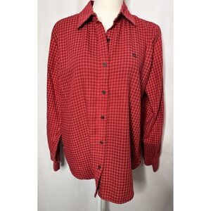 Lauren Ralph Lauren Shirt Youth Size 14 Plaid Button Front Red Long Sleeve